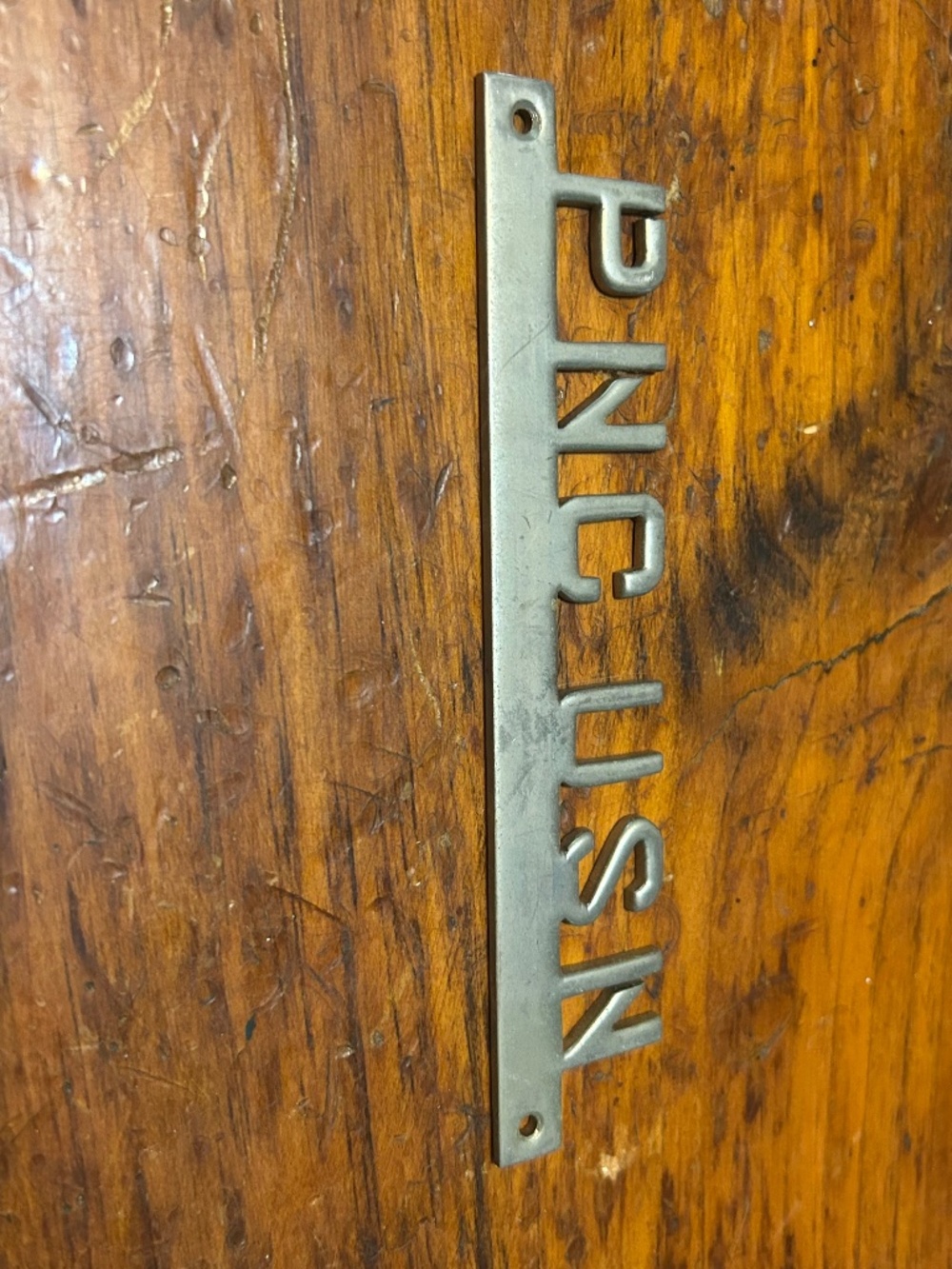 Vintage Military Metal PNC USN door sign United States Navy